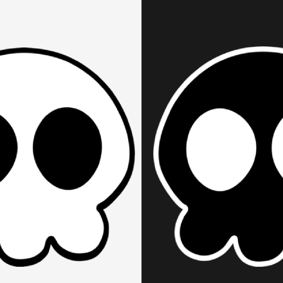 Vecteur blanc sur noir et noir sur blanc store e voodoo