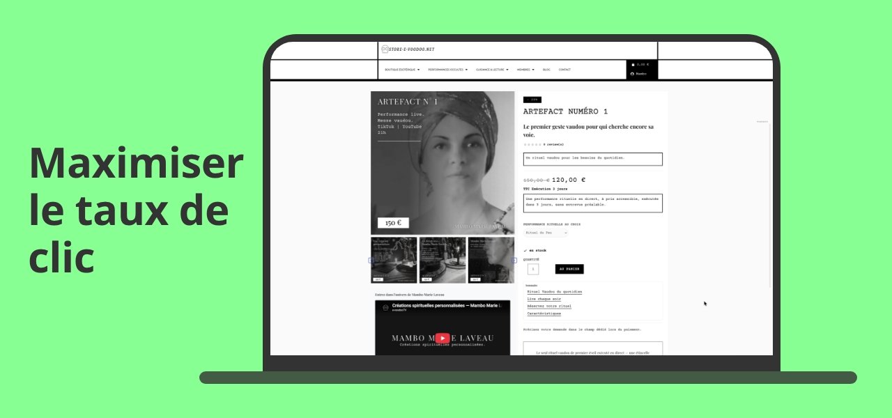 maximiser le taux de clic module benefices produit.
