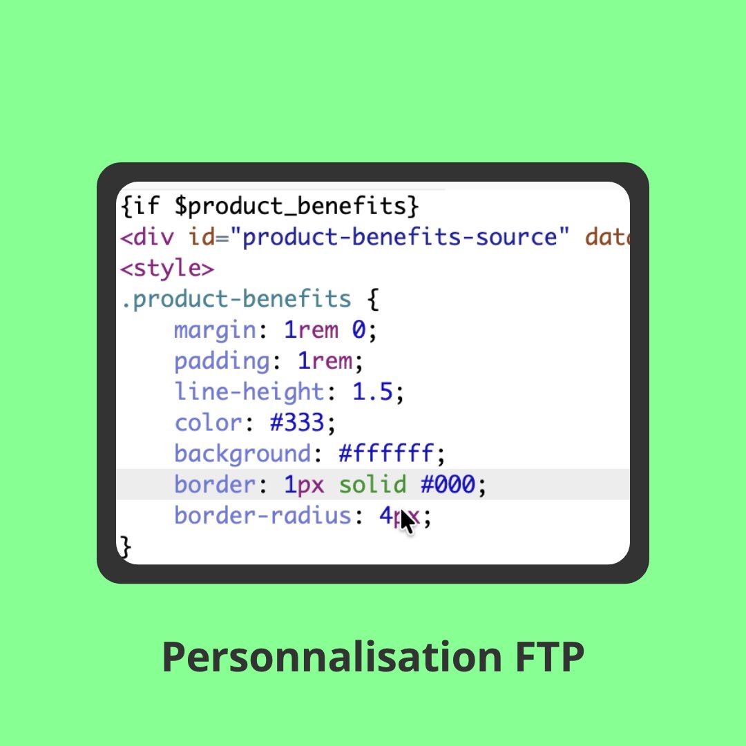Module benefices produit personnalisation facile FTP