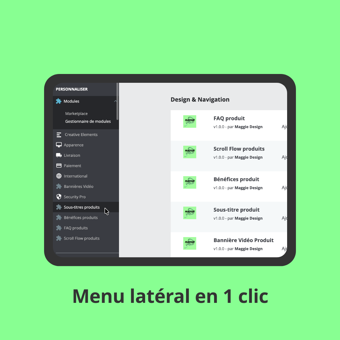 Simplicité d'utilisation du module Prestashop et flexibilité du champ textuel
