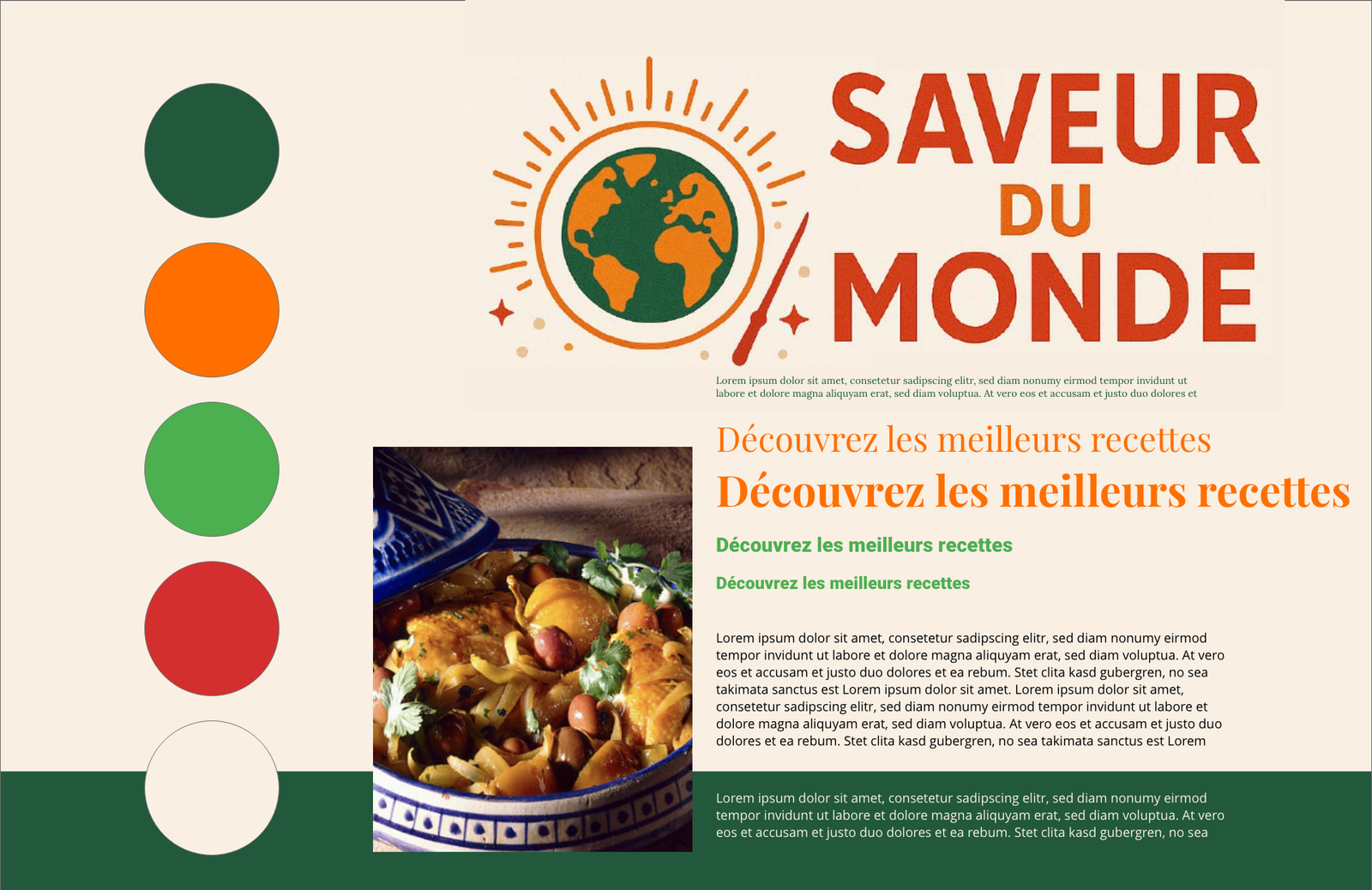 charte graphique du site saveur du monde par Maggie Design