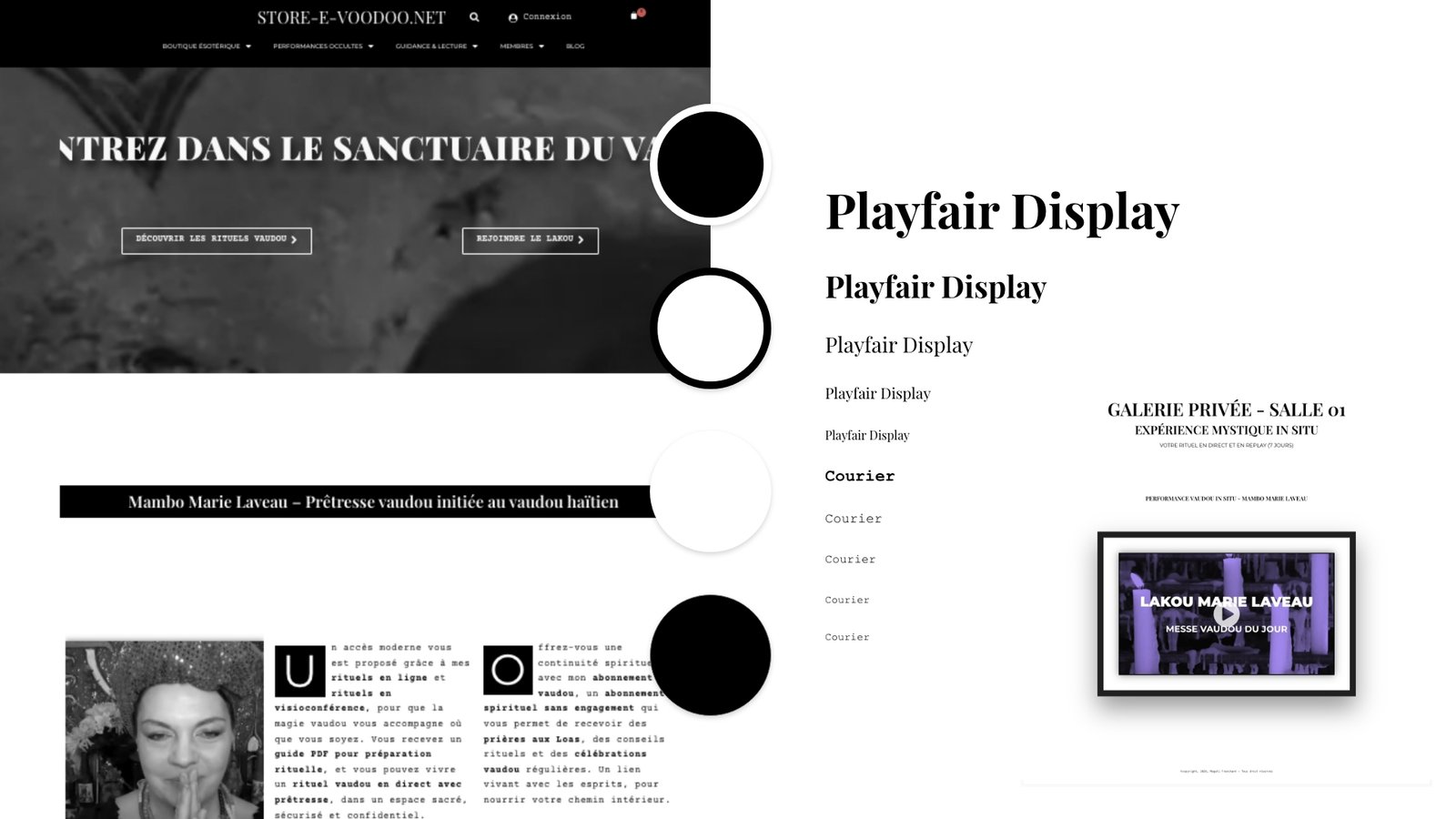 charte graphique du site store-e-voodoo.net par Maggie Design